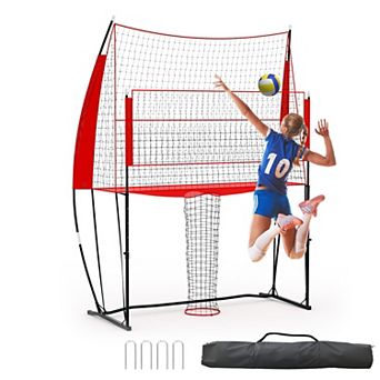 Volleyball Net System 8x11 Ft, Adjustable Height Portable Training Net with Carry Bag for patio