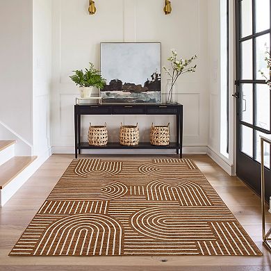 Abstract Kitchen Runner Rugs Non Slip Bath Runners, Rainbow Washable Runner Rug for Bedroom