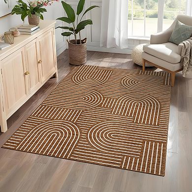 Abstract Kitchen Runner Rugs Non Slip Bath Runners, Rainbow Washable Runner Rug for Bedroom