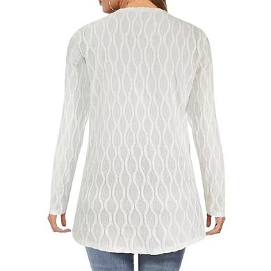 Women's Long Cardigans Casual Lightweight Knit Open Front Long Sleeve Loose Cardigan with Pockets