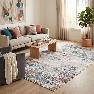 Fashionwu Modern Solid Abstract Rug Soft Washable Durable Non Slip Carpet for Living Room Bedroom