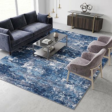 Fashionwu Modern Solid Abstract Rug Soft Washable Durable Non Slip Carpet for Living Room Bedroom