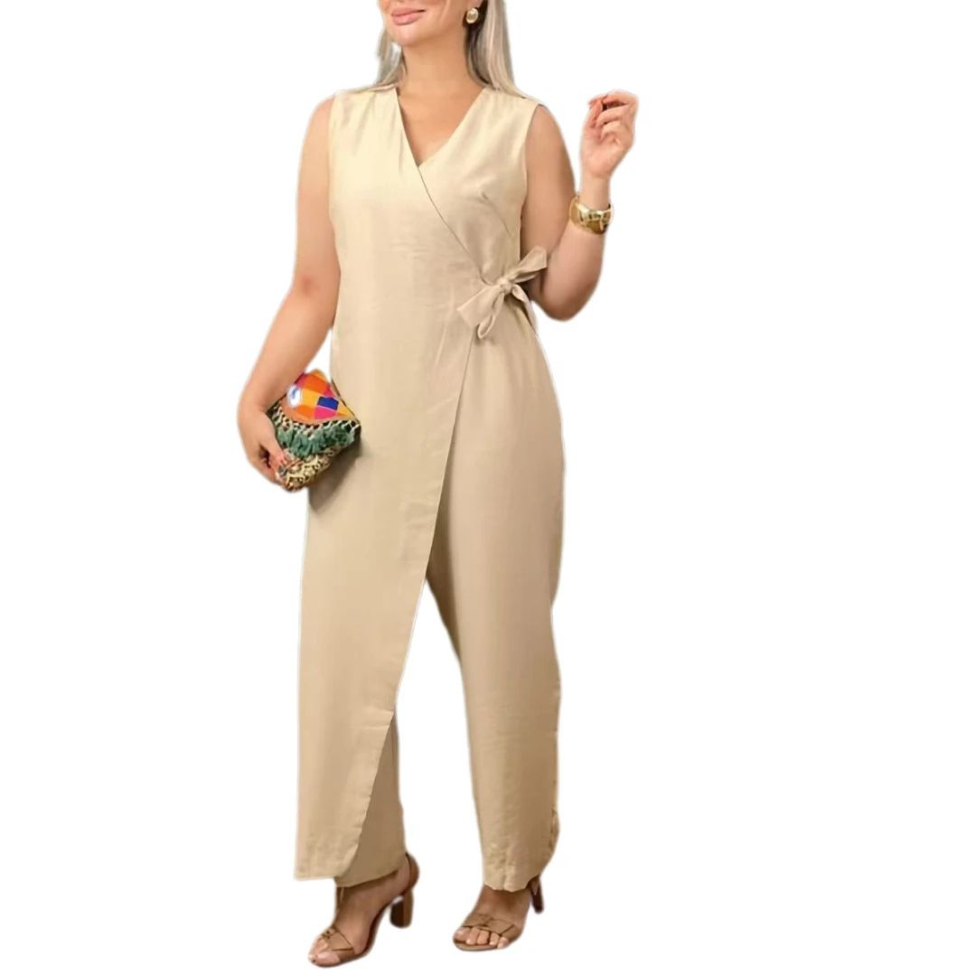 Женские комбинезоны Women Casual Sleeveless One Piece Outfits High Waisted Wide Leg Pant Long Jumpsuits