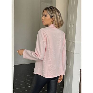 Women Long Sleeve Blazers Notch Collar Button Front Casual Work Office Suit Jackets