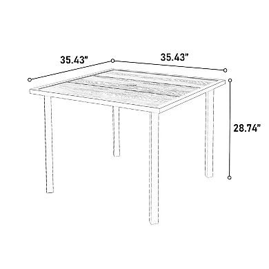 Outdoor Wicker Patio Dining Set with Swivel Rockers for Backyard Garden and Deck