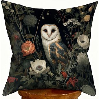 Floral Owl Print Throw Pillow Covers Soft Durable Decorative Cover