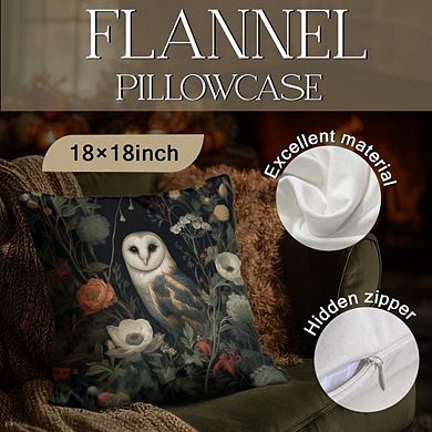 Floral Owl Print Throw Pillow Covers Soft Durable Decorative Cover