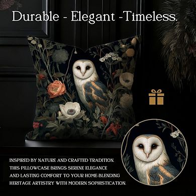 Floral Owl Print Throw Pillow Covers Soft Durable Decorative Cover