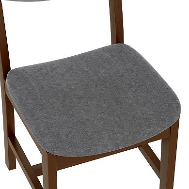 Pnronnc Farmhouse Dining Chairs Set Solid Wood Frame Accent Chair with Upholstered Seat, 4-Piece