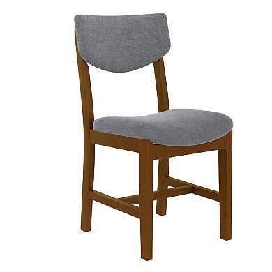 Pnronnc Farmhouse Dining Chairs Set Solid Wood Frame Accent Chair with Upholstered Seat, 4-Piece