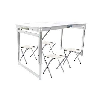 Aluminum Table Oxford Mat Chair with 4 Stools