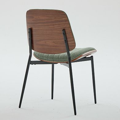 Pnronnc 2pcs Dining Chairs Upholstered Seat Accent Chairs with Metal Legs for Kitchen
