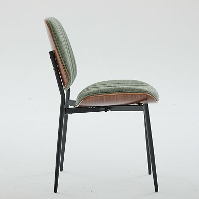 Pnronnc 2pcs Dining Chairs Upholstered Seat Accent Chairs with Metal Legs for Kitchen