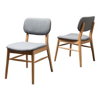 Pnronnc 2 pc Upholstered Dining Chair with Rubberwood Frame Accent Chair Side Chair Living Room Chair