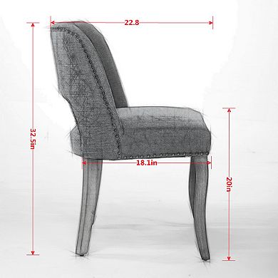 Pnronnc Curved Frame Dining Chairs with Nailhead Trim Dinner Chair