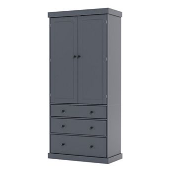 Trikiousd Freestanding Pantry Cabinet Buffet Storage Cabinet Sideboard with Door Shelves & Drawers