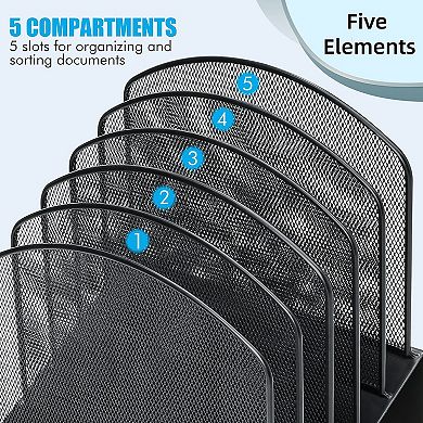 Tilted Vertical Metal File Organizer