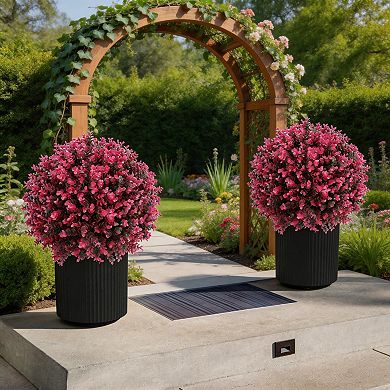 2 Pcs Artificial Eucalyptus and Boxwood Topiary Decor