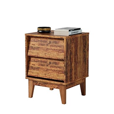 Trikiousd Set of 2 Nightstands Bevel Design Bedside Table