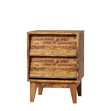 Trikiousd Set of 2 Nightstands Bevel Design Bedside Table