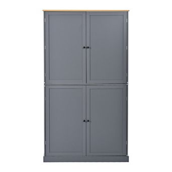 Trikiousd 71" Tall Kitchen Pantry Cabinet Freestanding Food Storage Cabinet Cupboard