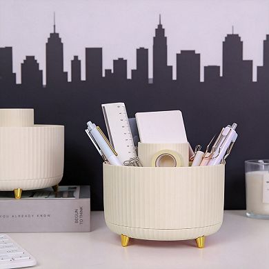 Rotating 5-Slot Plastic Pen Holder