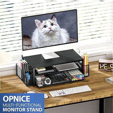 Dual Monitor Stand with Drawer