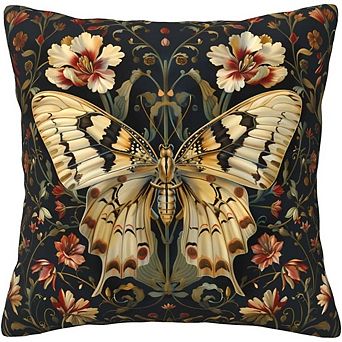 Abstract Floral Butterfly Velvet Throw Pillow Cover Decorative Cushion