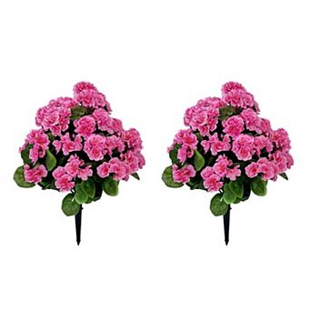 2 Pack Artificial Begonia Topiary Tree-23 in Lifelike Fake Bushes Tree Fake Shrubs Plant