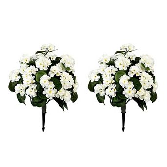 2 Pack Artificial Begonia Topiary Tree-23 in Lifelike Fake Bushes Tree Fake Shrubs Plant