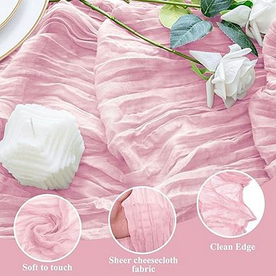 Cheesecloth Table Runners Sheer Boho Gauze for Wedding & Party Decor