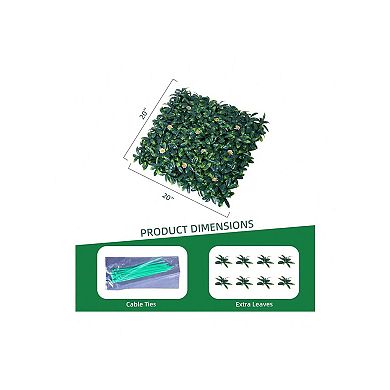 10Pcs Artificial Wall Panels 20 in Grass Wall Panels w/20 Zip Tiles Greenery Backdrop Privacy