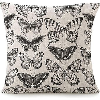 Butterfly Throw Pillow Covers Linen Decorative Sofa Cushion Case Durable