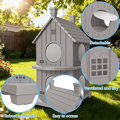 Multi Level Cat Tower Furniture Spacious Cat Condo Cozy Hideaway for Indoor Cats