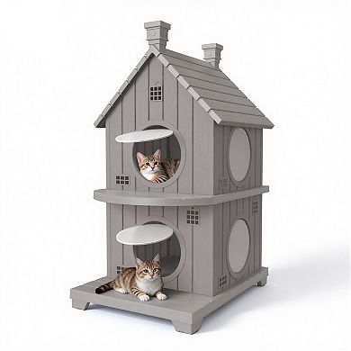 Multi Level Cat Tower Furniture Spacious Cat Condo Cozy Hideaway for Indoor Cats