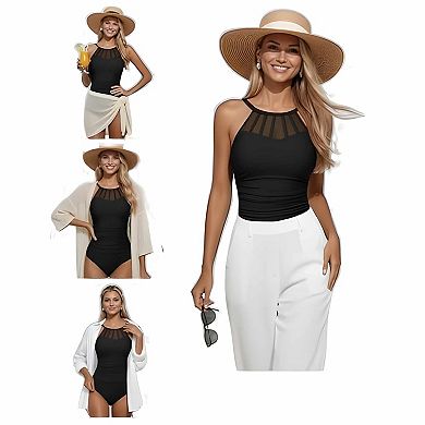 Sleek High Neck Swimwear