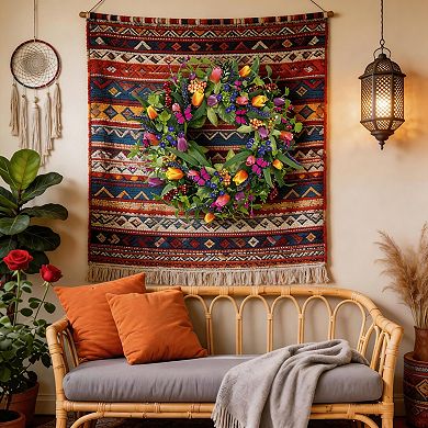 Tulip Tassel Eucalyptus Butterfly Wreath
