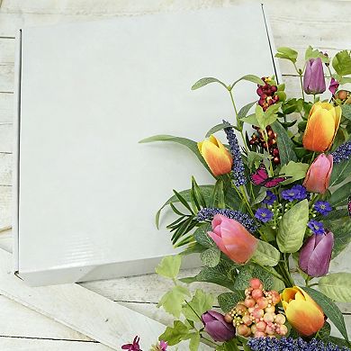 Tulip Tassel Eucalyptus Butterfly Wreath