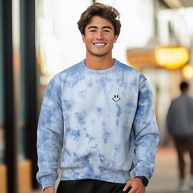 Dalix Smile Face Tie Dye Crewneck Sweatshirt