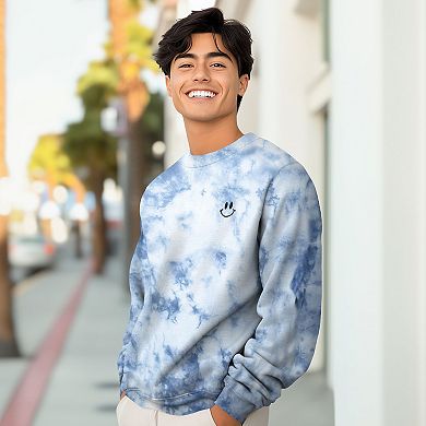 Dalix Smile Face Tie Dye Crewneck Sweatshirt