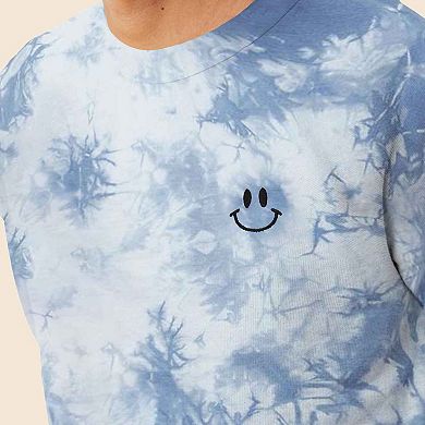 Dalix Smile Face Tie Dye Crewneck Sweatshirt