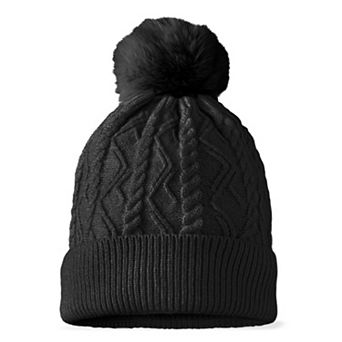 Dalix Cable Knit Pom Beanie