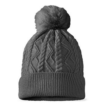Dalix Cable Knit Pom Beanie
