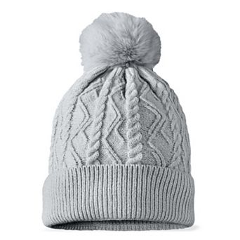Dalix Cable Knit Pom Beanie