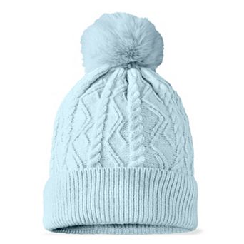 Dalix Cable Knit Pom Beanie