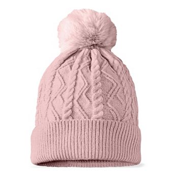 Dalix Cable Knit Pom Beanie
