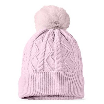 Dalix Cable Knit Pom Beanie