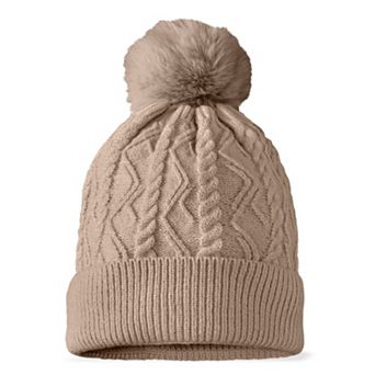 Dalix Cable Knit Pom Beanie