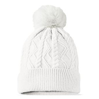 Dalix Cable Knit Pom Beanie