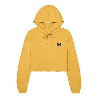 Dalix Butterfly Cropped Hoodie